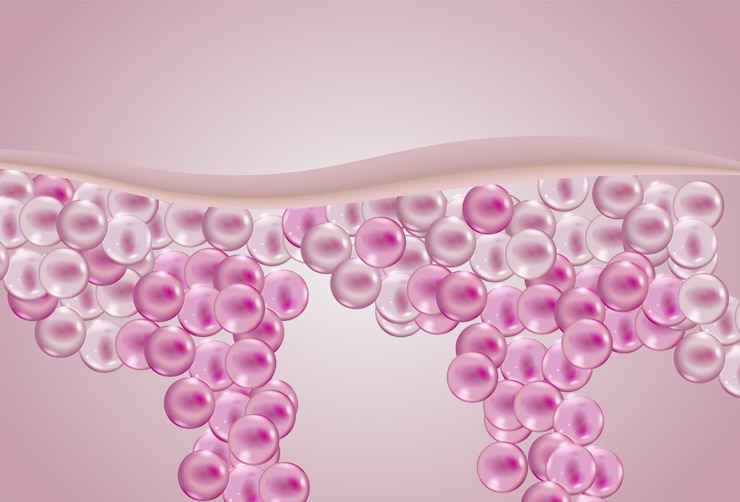 Vektör formation of new cells in the skin layer concept of advertising medicine or beauty serum