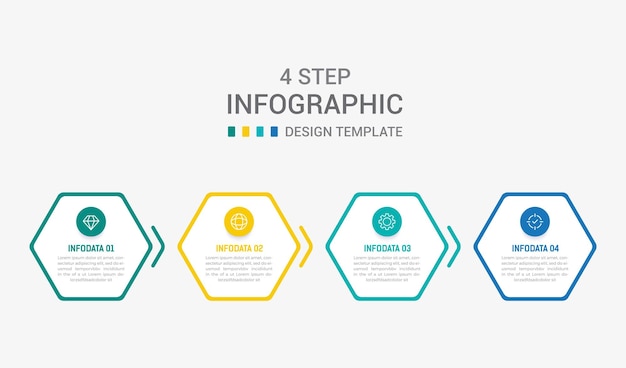 Four Step Infographic element design Vector template for info graphic vector illustration