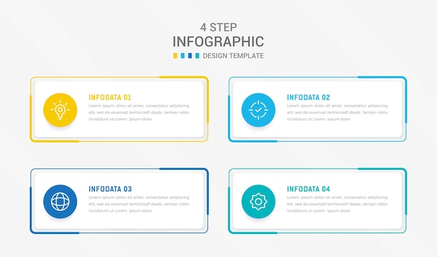 Four Step Infographic element design Vector template for presentation process diagram and presentations step workflow layout banner flow chart info graphic vector illustration