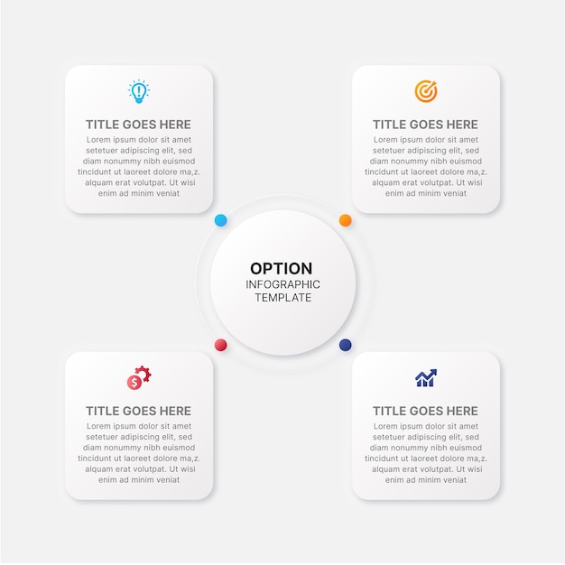 Four Steps Options, SWOT Analysis, Quarterly Timeline Infographic Template Design