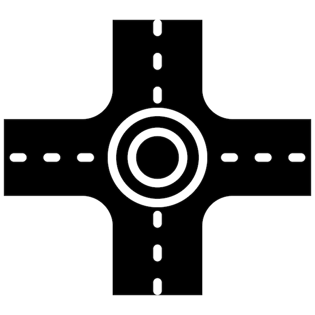 four way intersection vector illustration style