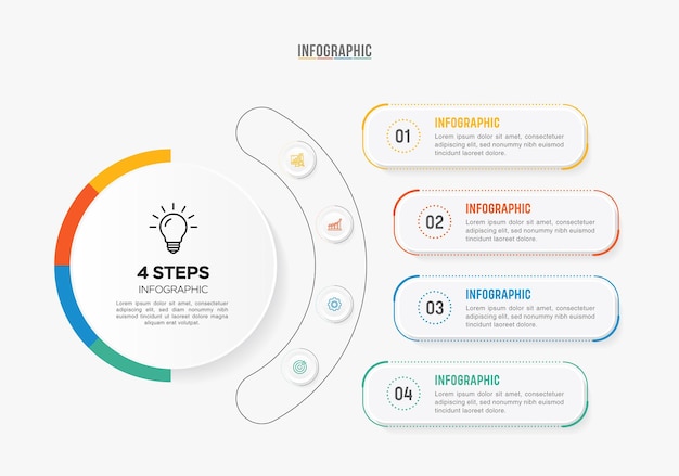 FourStep Infographic A Concise Guide to Process Visualization