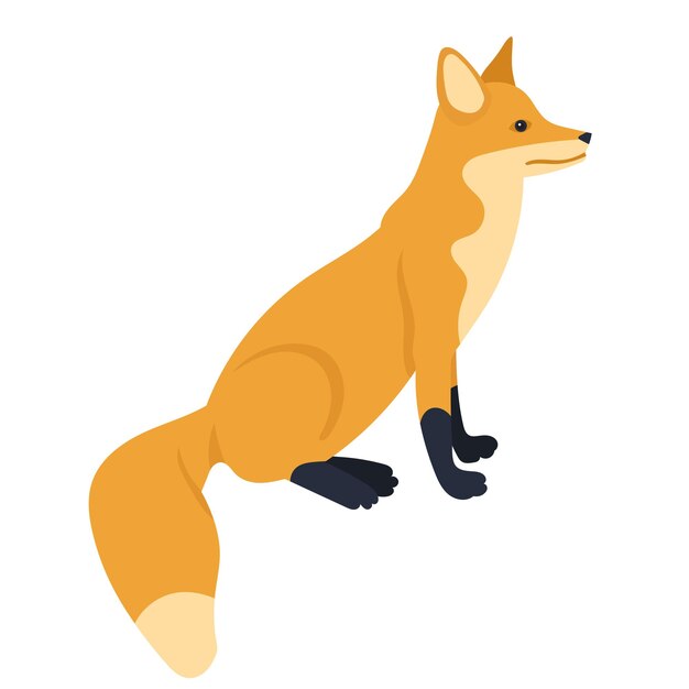 Fox flat design isolated vector