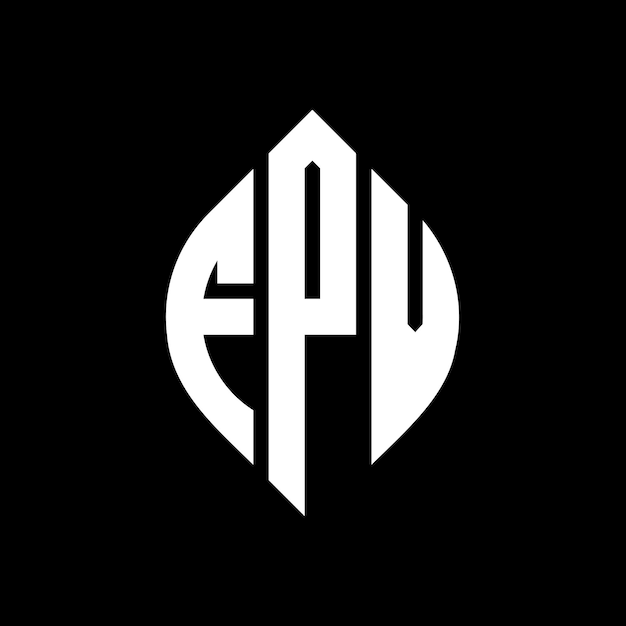 FPV circle letter logo design with circle and ellipse shape FPV ellipse letters with typographic style The three initials form a circle logo FPV Circle Emblem Abstract Monogram Letter Mark Vector