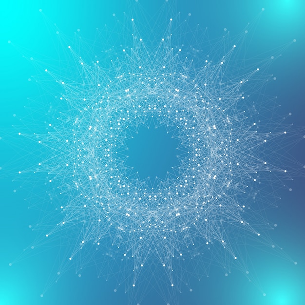 Fractal element with connected lines and dots