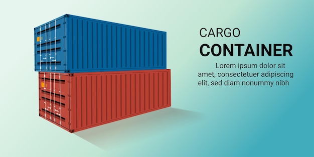 Fragtcontainer med pakkeboks Global forretningslevering logistikservice Forsendelsescontainer