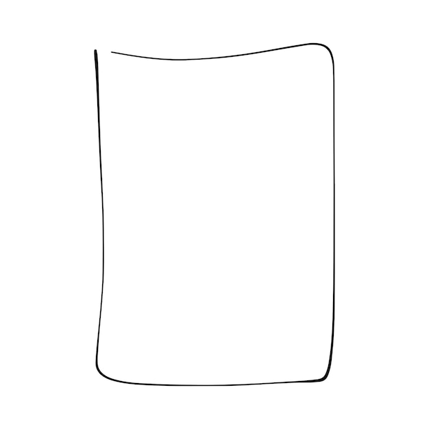 frame border hand drawn rectangle shape icon for decorative vintage doodle element for design