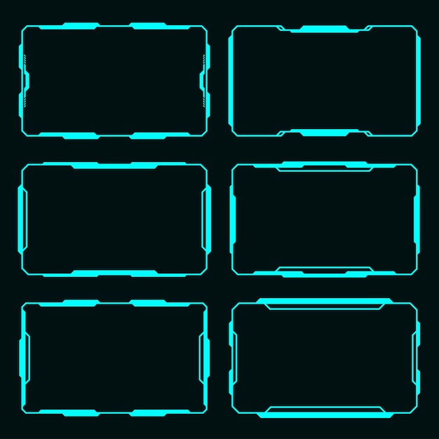 frame futuristic technology set hi tech element hud focus scifi square shape design
