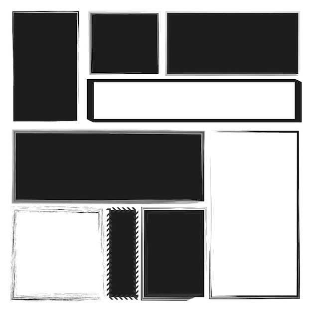 frame icon geometric border vector decorative frame layout black and white outline