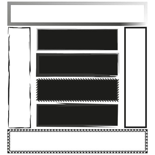 Frame layout design Black and white frame grid Geometric border template Vector graphic