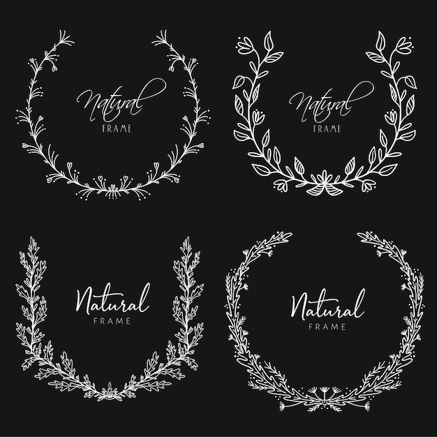 Frame of branches for text decoration in doodle style