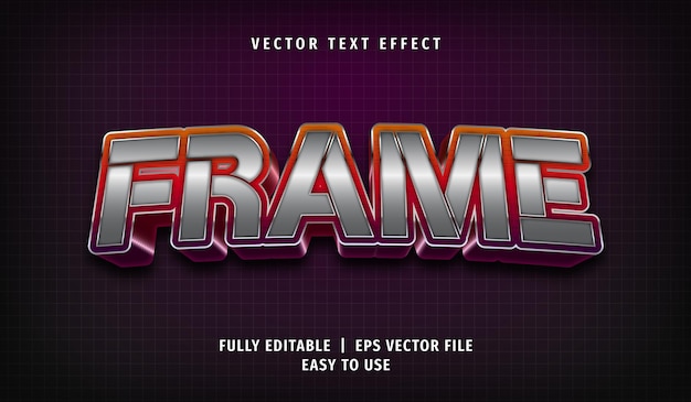 frame text effect, editable text style