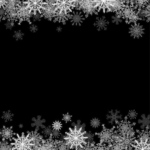 Frame with small snowflakes layered