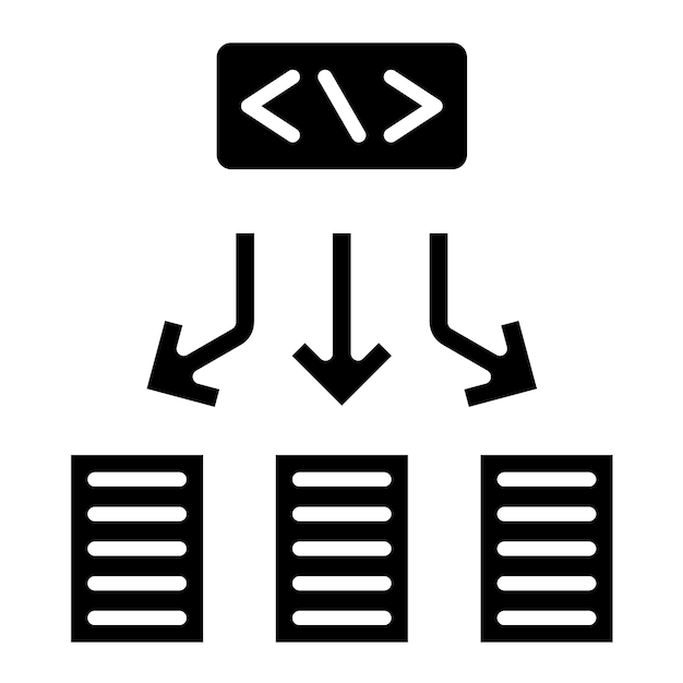 Framework Glyph Solid Black Illustration