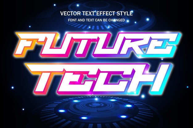 Framtida teknik neonljus typografi redigerbar texteffekt typsnitt stil mall bakgrundsdesign