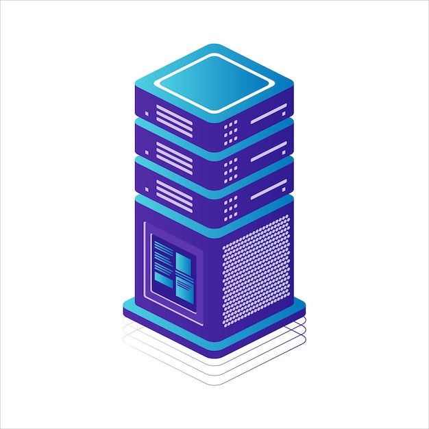 free 3d isometric web hosting server vector and image