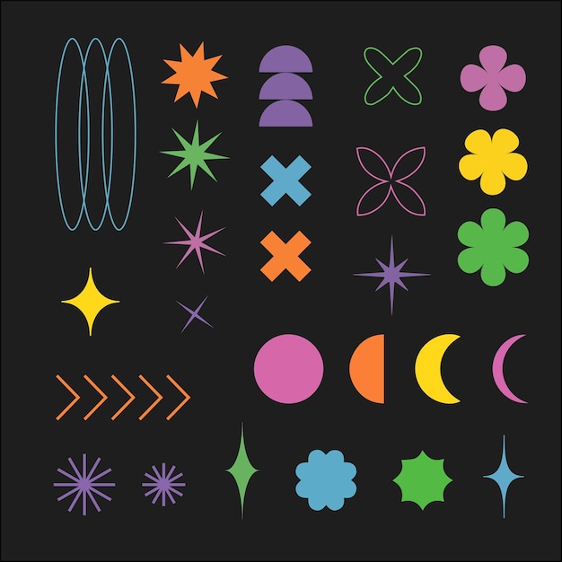 Free Abstrac Geometric Forms Elements Flat Vector