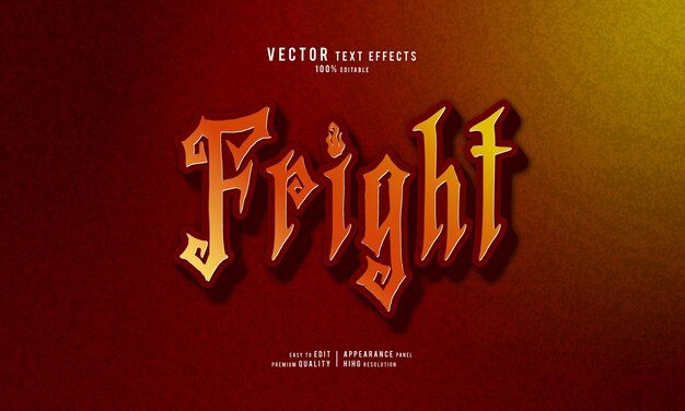 free eps vector fright editable 3d text effect mockup style template