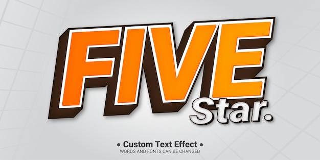 free vector 3d cartoon number five colourfull text effect editable text style