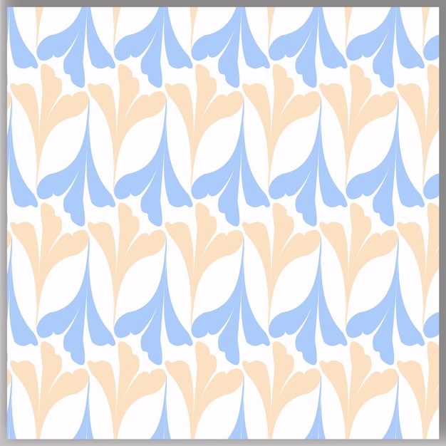 free vector bright colored seamless pattern with long leaves silhouettes on twigs