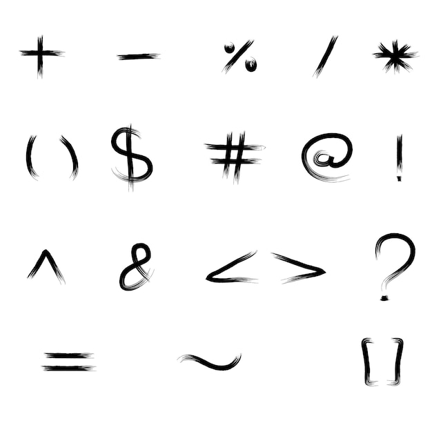 Free vector brush stroke mathematical symbol designs