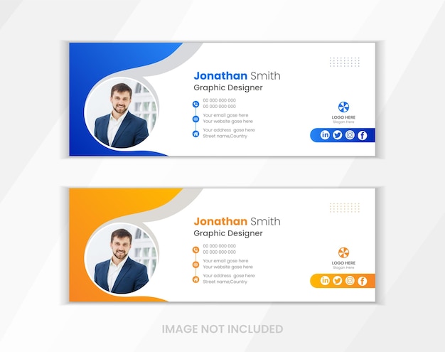 Free vector corporate email signature design and Modern and minimalist Facebook banner template.