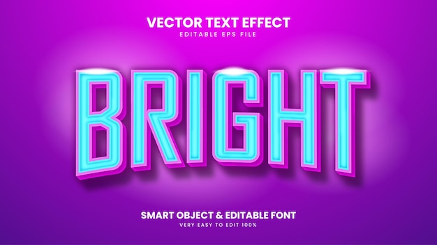 Free vector editable bright effect text