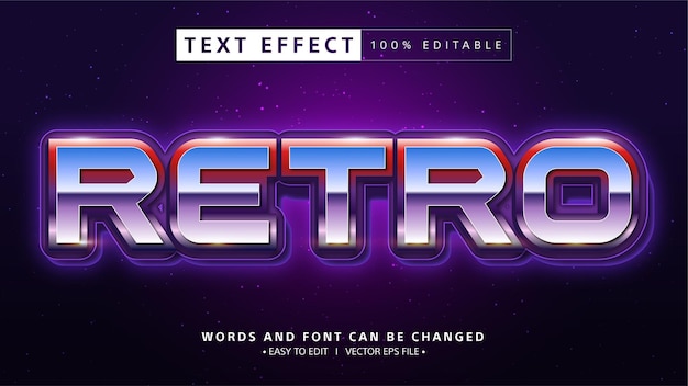 Free vector editable retro text effect