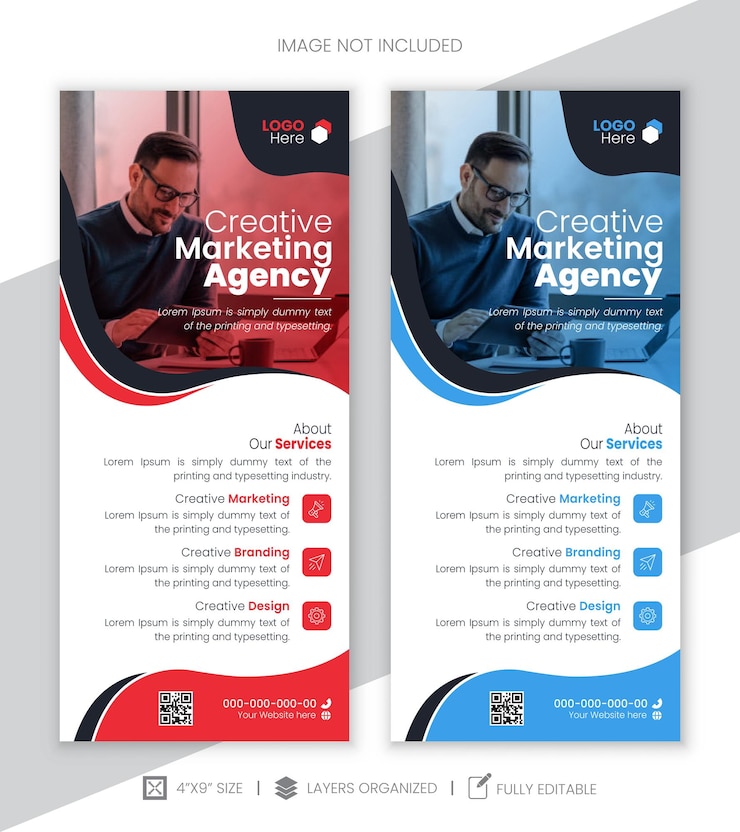 Vektör free vector modern and creative business rack card design easily editable