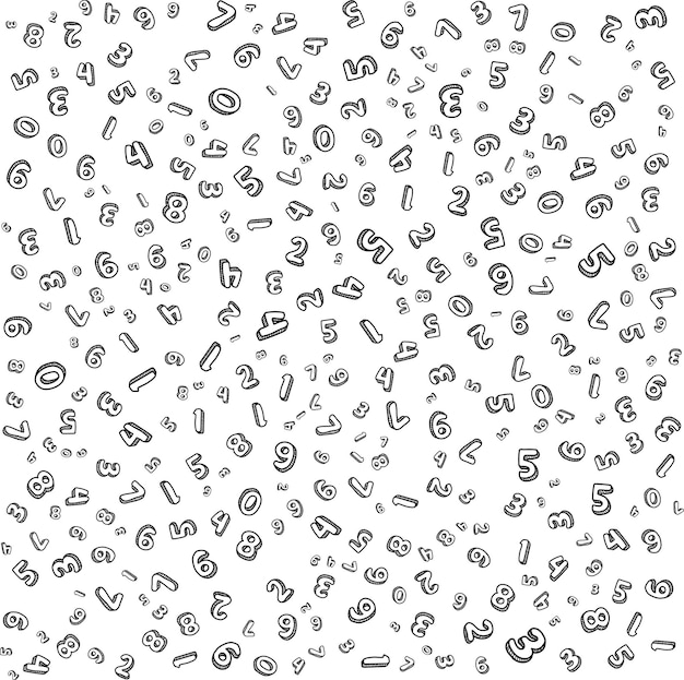 free vector number black white background