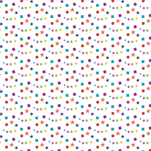 Free vector pattern with stars shapes and dots on a white background