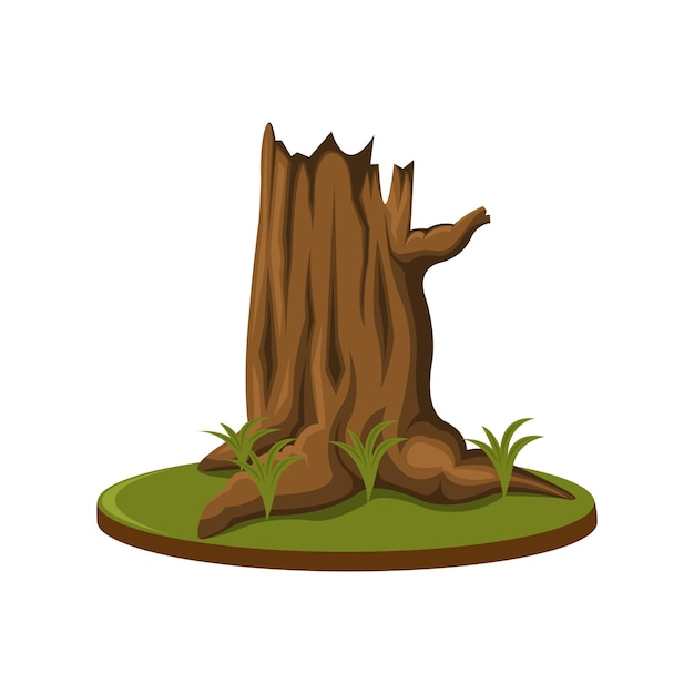 Free vector tree trunk on white background