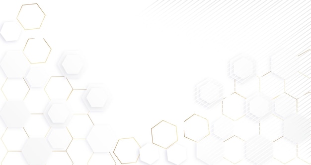 Free white and golden geometric background abstract background with glowing lines