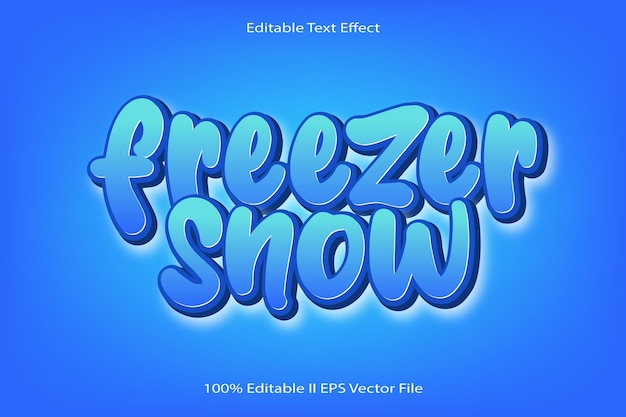 Freezer Snow Editable Text Effect 3d Emboss Cartoon Gradient Style