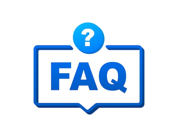 Frequently asked questions FAQ banner. Speech bubble with text FAQ. Vector stock illustration.