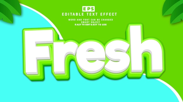 Fresh 3d Editable Text Effect Vector With Background