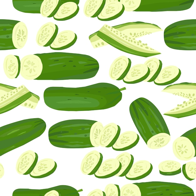 Fresh Cucumber Seamless Pattern