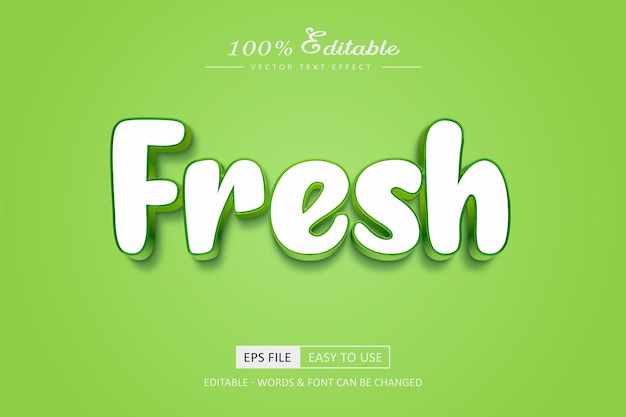 Fresh editable text effect green and organic style