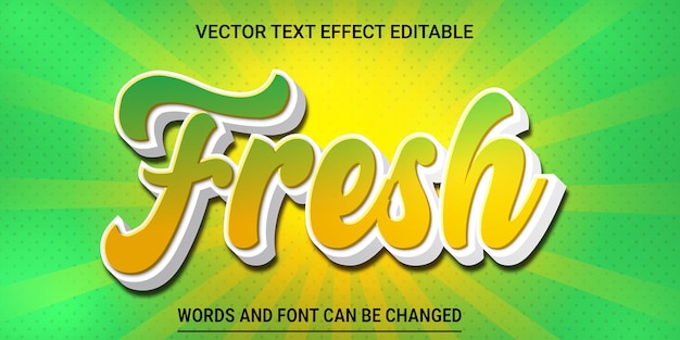 Fresh Editable Text Effect Vector