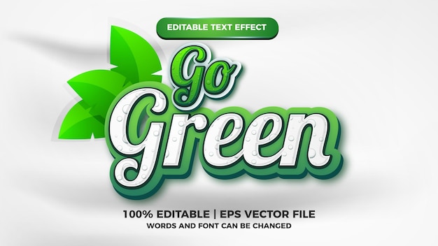 Fresh go green editable text effect