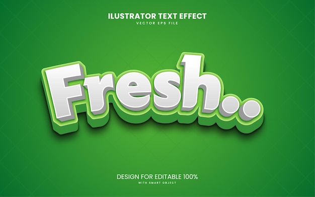 Fresh green effect text vector editable