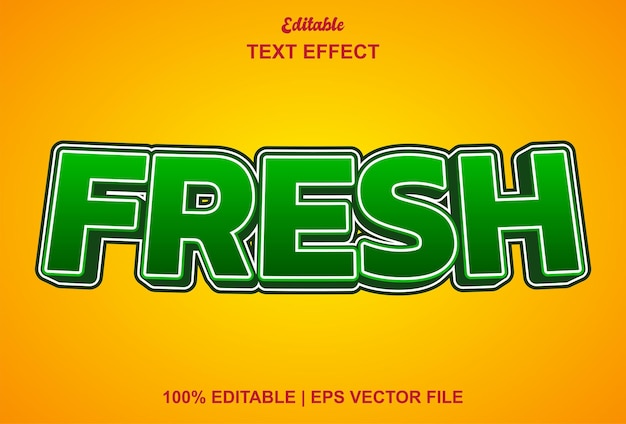 Fresh text effect with green color and editable