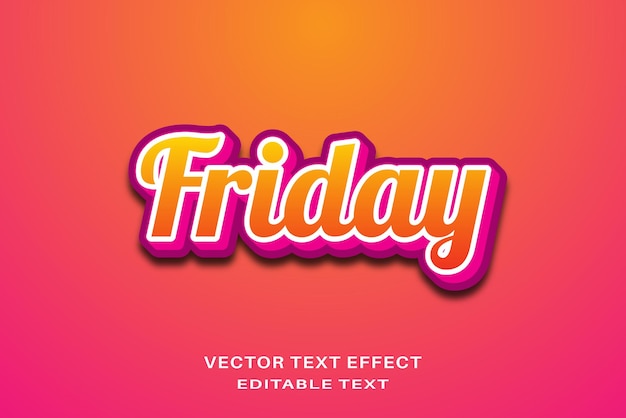 Friday editable vector 3d text effect