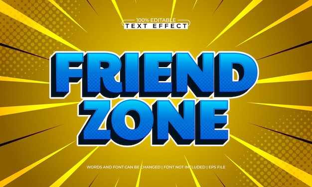 friend zone editable text effect with a nice and happy text style