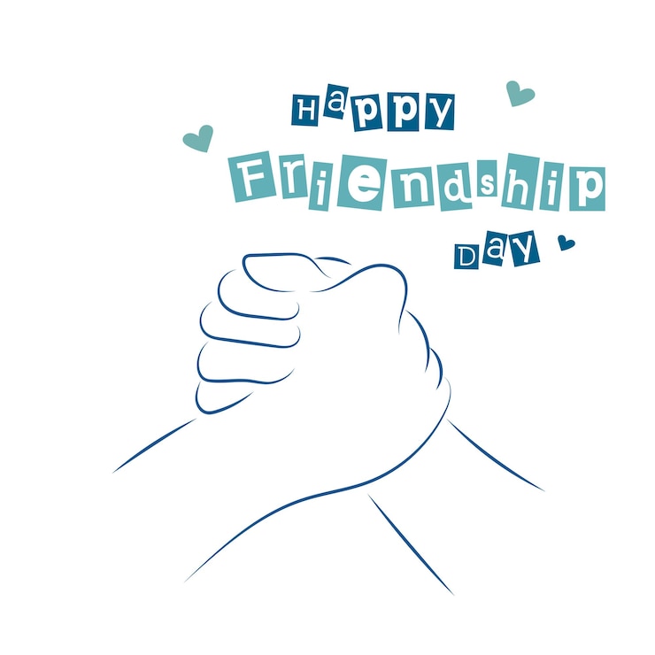 Vektör friends forever happy friendship day vector and illustration friendship day background with hands