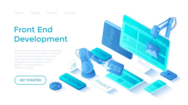 Frontend Development Creating a site layout template Converting data into a graphical UI UX inter