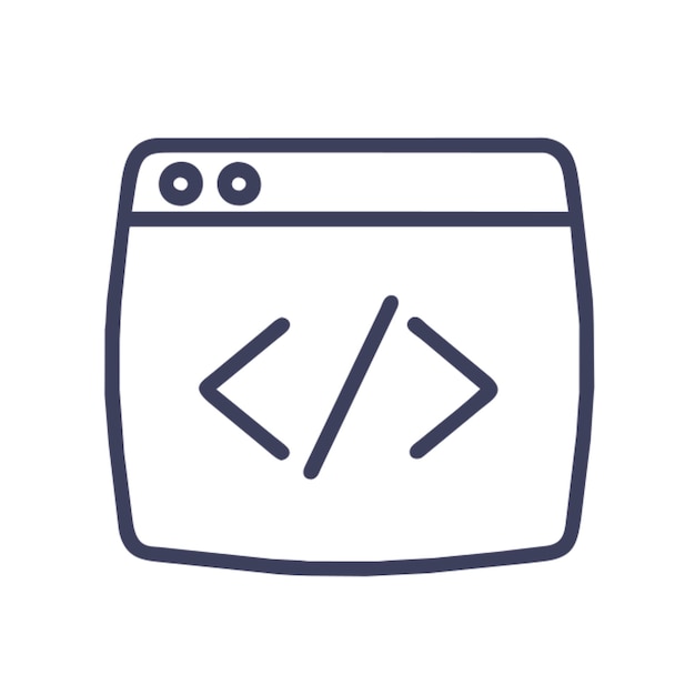 frontend development straight lines icon outline