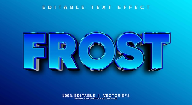 frost 3d vector text effect with modern style design