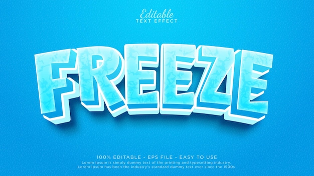 frost ice editable text effect mockup 3d