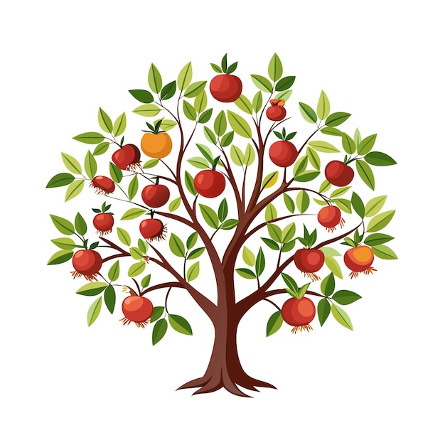 fruit trees flat style vector illustration concepts